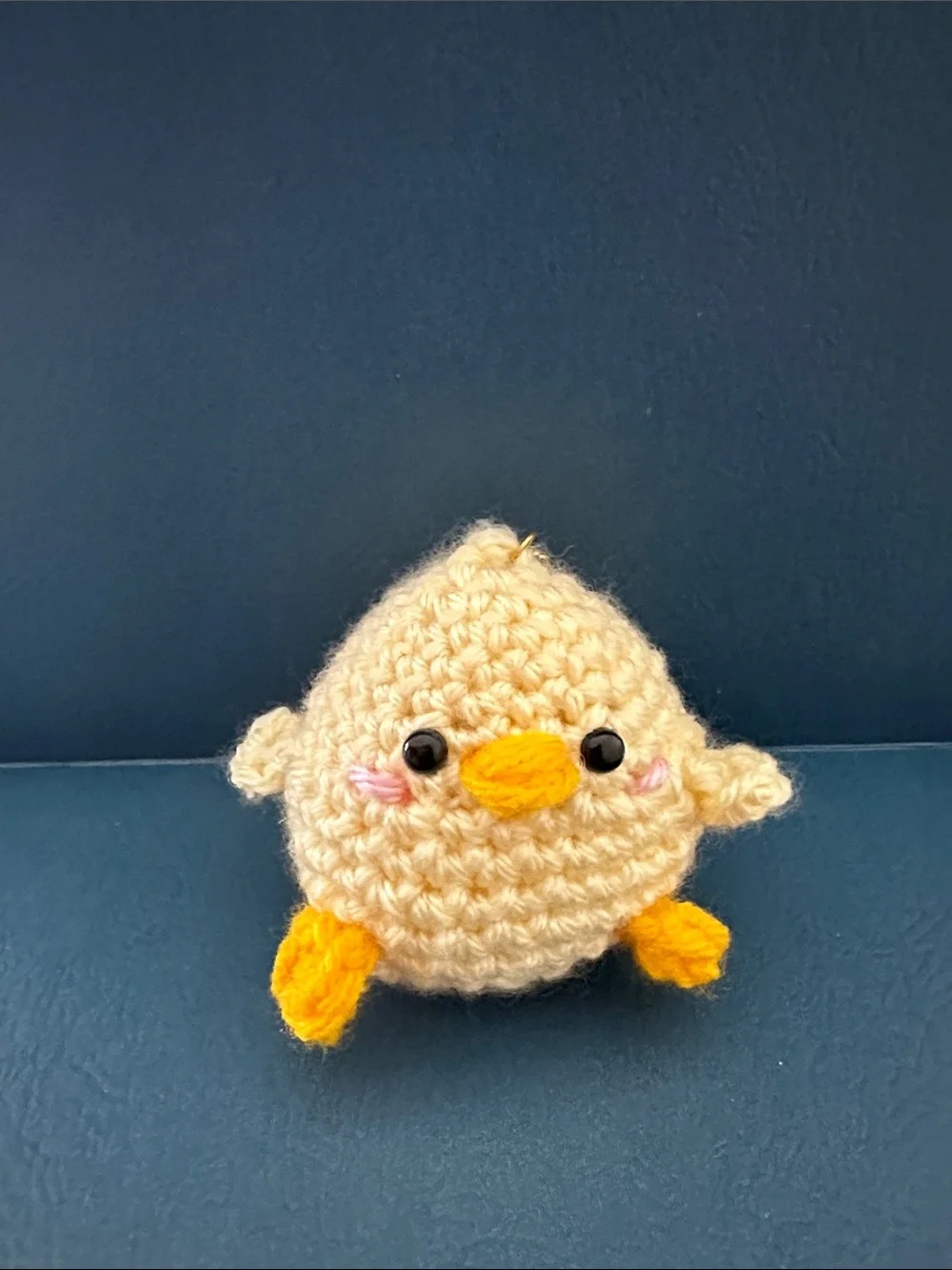 Handmade Crochet Chick Keychain